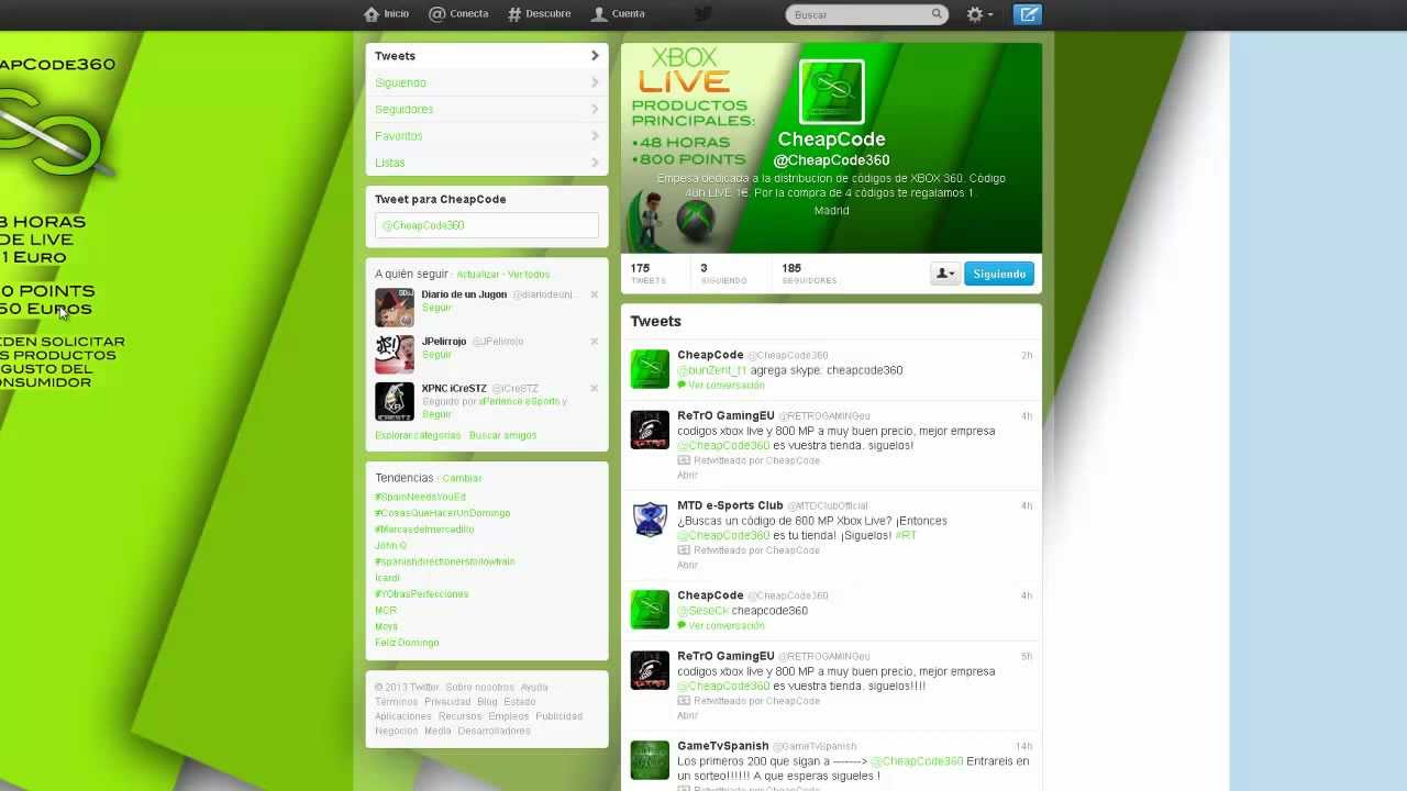 ReTrO GamingEU promocionando a CheapCode