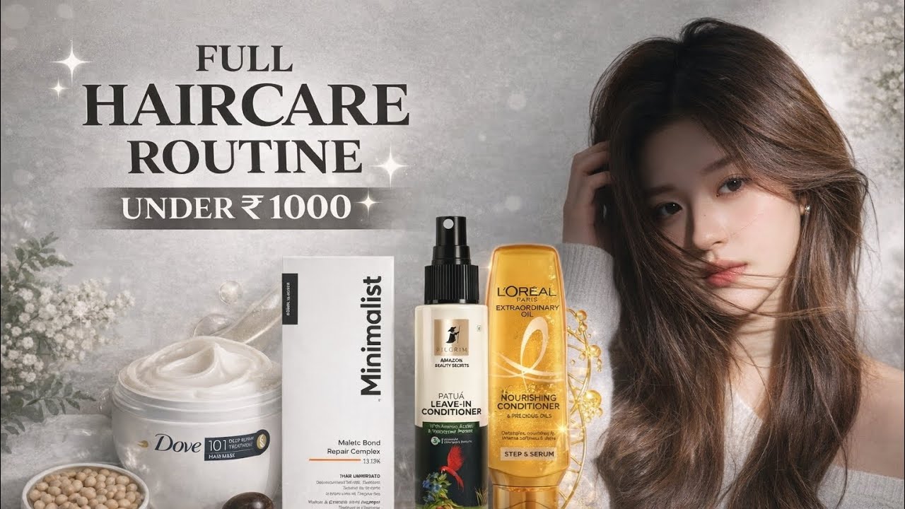 FULL HAIRCARE ROUTINE UNDER ₹1000 💸 | Soft, Shiny Hair (No Salon, No Hype)