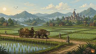 4 Hours Wagon Travel Ambience (No Music) | Wandering Farm Merchant | Quiet Rural Roads