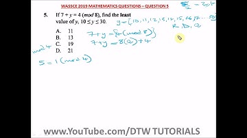 Modular Arithmetic (Solved WASSCE Past Question 2019 - Qst 5)