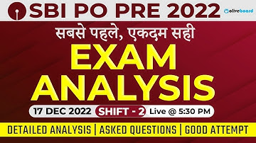 SBI PO Pre Exam Analysis 2022 | Shift 2 (17 Dec, 2022) | Questions Asked & Good Attempts