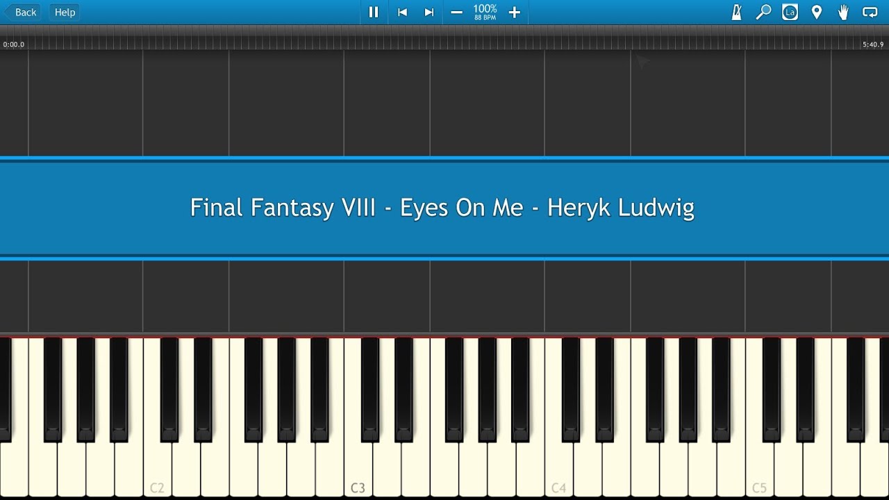 Final Fantasy VIII - Eyes On Me Piano Tutorial