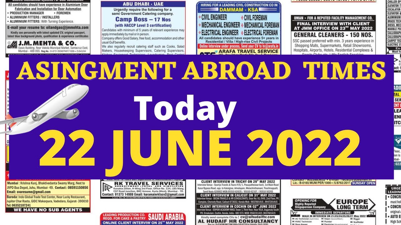 assignment abroad times 4 june 2022