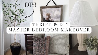 Thrift & DIY Master Bedroom Makeover / DIY West Elm faux citrus tree Dupe / DIY Home Decor Ideas