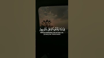 الذين يذكرون الله قياماً وقعوداً وعلى جنوبهم |  #قرآن #تلاوة #Quran #سورة_آل_عمران