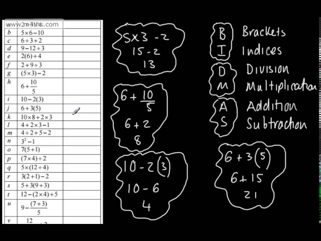 9 1 gcse maths bidmas order of operations pemdas bodmas higher foundation youtube
