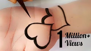 बहुत आसान मेहंदी डिजाइन - Simple & Attractive love Heart Mehndi Design - Easy Mehndi for Beginners