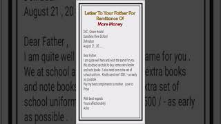 Letter to Your Father for Remittance of MoneySendingmoney