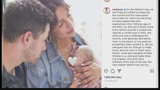 Nick Jonas \& Priyanka Chopra Take Home New Baby