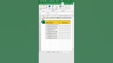 Stylish Attendance Sheet in Excel | Advanced Excel Tips and Tricks #shorts