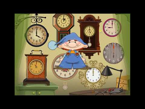 Определение времени по часам со стрелками. "Гномик и часы". Часть 1.