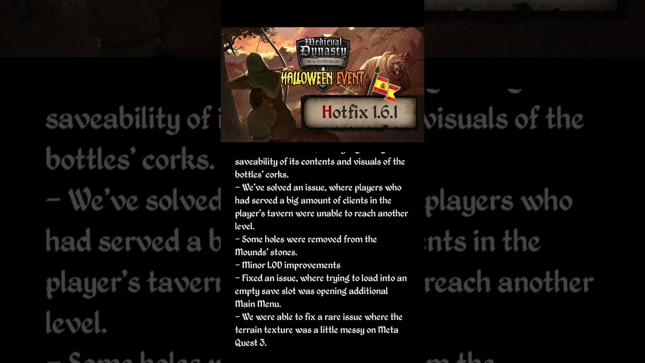 Medieval Dynasty New Settlement - Hotfix 1.6.1 - Meta Quest 2, 3 & PRO - VR 