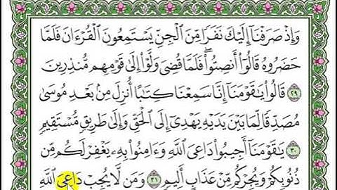 تلاوة سورة الأحقاف من 29 إلى آخرها