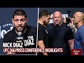 Nick Diaz UFC 266 Press Conference Highlights and Face-off
