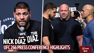Nick Diaz UFC 266 Press Conference Highlights and Faceoff