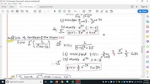 $7.3.1: First Translation Theorem for Laplace Transforms | ODEs Lecture – Dr. Dahal