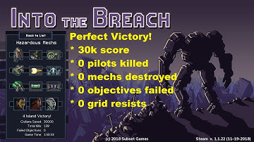 Into the Breach: 30k Perfect Victory Hard (Hazardous Mechs)