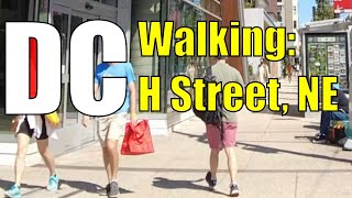 【4K】Walking Tour - Washington DC (Narrated): H Street Corridor | DC Street Car | H Street NE