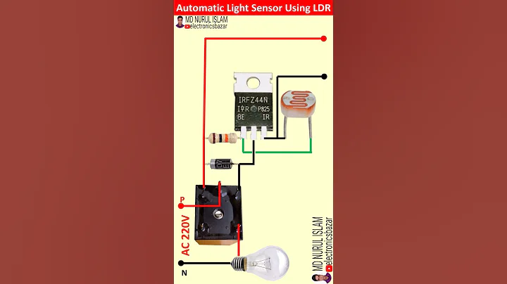 How to Make Simple Automatic Night Light Sensor Circuit Using LDR and IRFZ44N MOSFET | #ldr #irfz44n