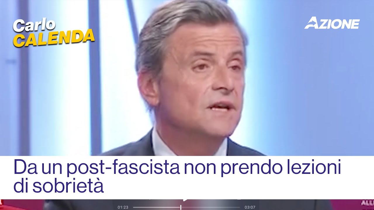 Da un post-fascista non prendo lezioni di sobrietà - Carlo Calenda ospite a Tagadà