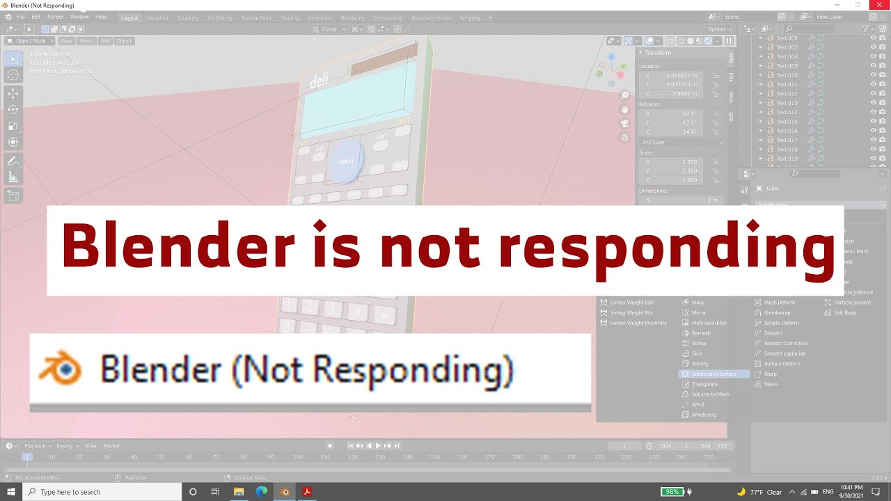 How To Fix Blender Not Responding