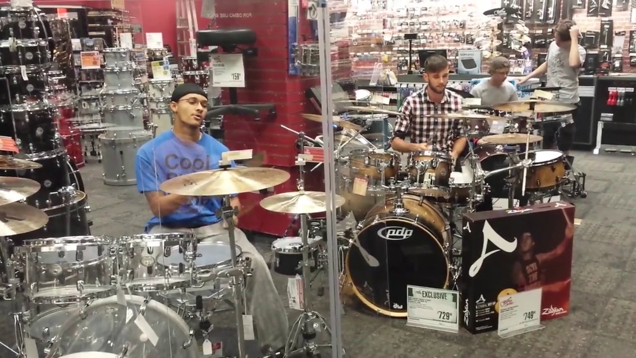 At guitar center before we got kicked out the drum room YouTube