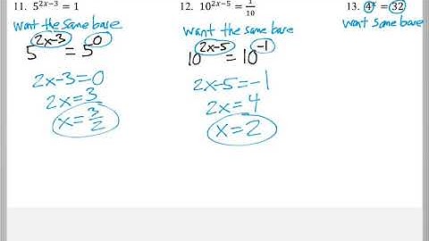 Math 119 : 10.5 #12, #13 (Intermediate Algebra Tutorial : Exponential Equations)