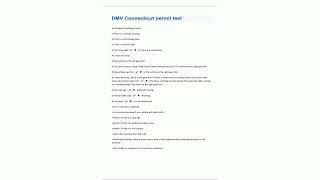 DMV 52 Connecticut permit test Questions Containing Correct Answers69