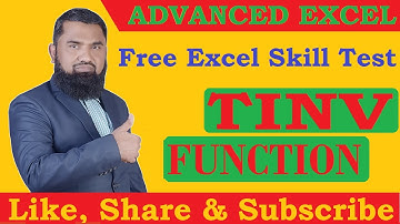 Advanced Excel Tinv Formula