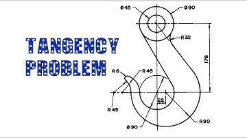 TANGENCY PROBLEM 10 || Tangency || Tangency problems || Engineering drawing || Technical drawing
