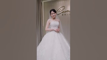 Váy cưới cúp ngực trẻ trung được thiết kế riêng cho cô dâu Vũ Hoa #vaycuoi #Shorts