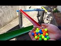 Marble Run Race (ASMR) ☆ Colorful rain gutter & handmade wooden course!