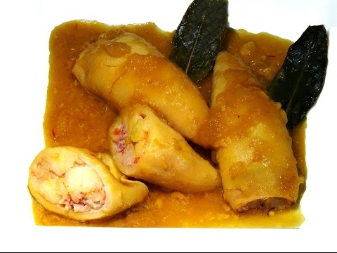 Video: Calamares Rellenos De Champiñones, Queso Y Huevos