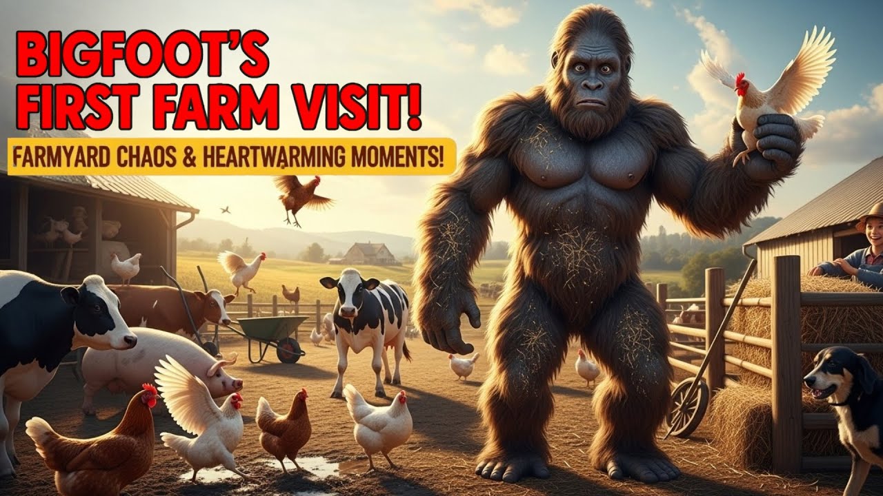 Bigfoot Visits a Farm for the First Time – Hilarious Farmyard Chaos and Heartwarming Moments!