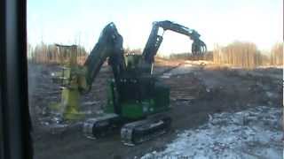 Timberjack buncher & Deere 2154D loader