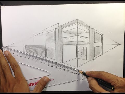 architectural-│how-to-draw-a-simple-modern-house-in-2-point-perspective-#8
