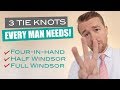 How to Tie the 3 Most Popular Tie Knots! (Windsor, Half Windsor, Four-in-Hand)