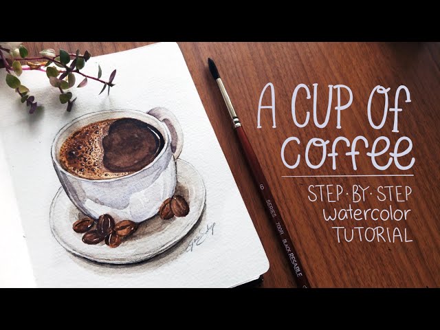 Cup of Coffee Watercolor Tutorial // New Ko-fi Page