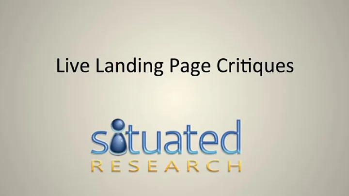 Live Landing Page Critiques with Usability Expert ...