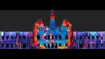 Trình diễn công nghệ 3D Mapping tại Tòa nhà UBND TP. HCM dịp lễ 30/4