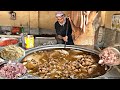 Most giant kabuli pulao recipe  afghani meat pulao prepared  street food qabili plav recipe