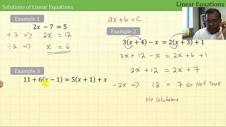 Linear Equations Part 1