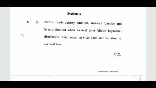 Bio-Statistics, B.Sc (Hons) Statistics, Previous year Question paper 2018
