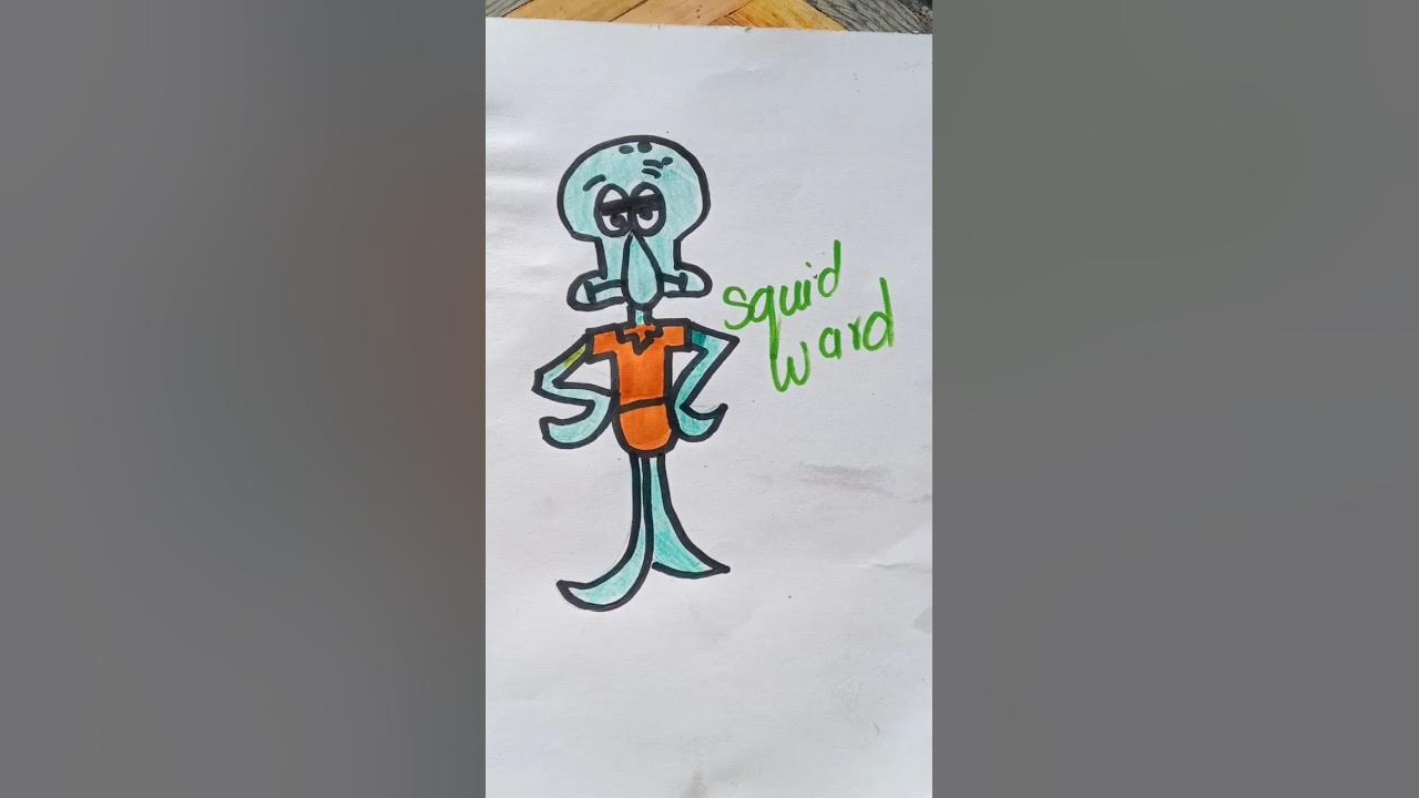 How to draw Squidward drawing || easy tutorial #easy #art #youtube #