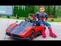 Artem chooses toy cars for Superheroes