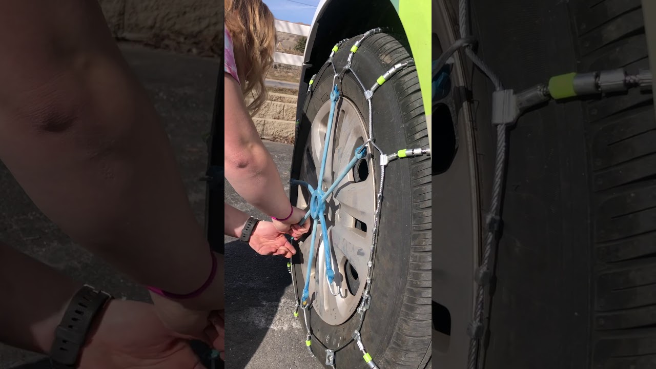 How to put chains on tire part 3 - YouTube