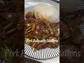 #Stir-fried #scallions#garlic#pork belly + #🌶️🌶️🌶️