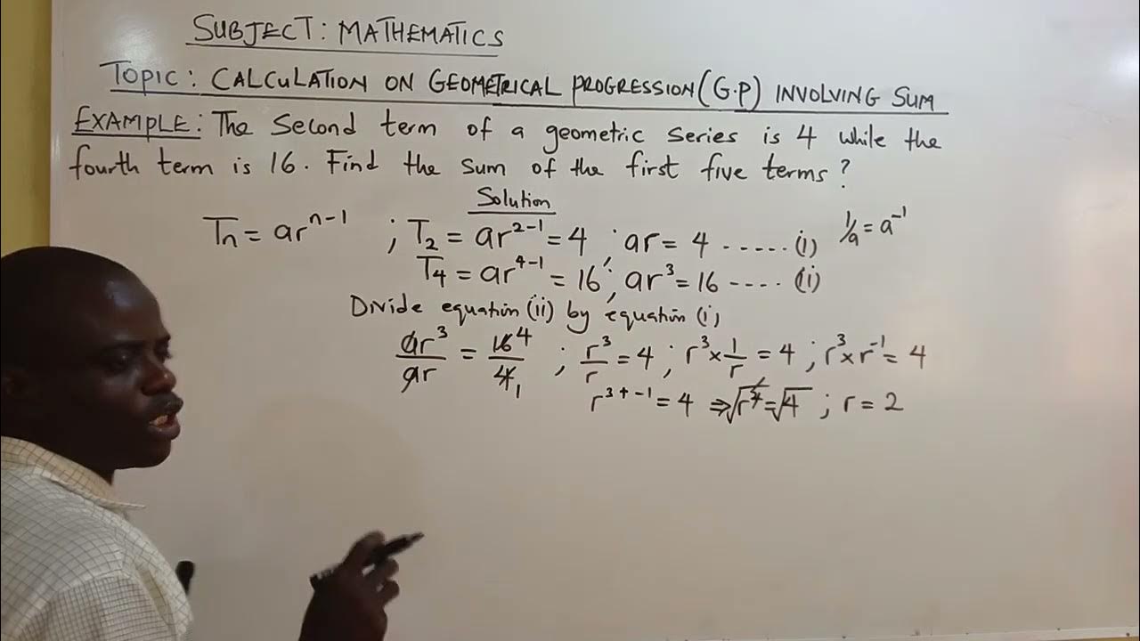 Mathematics calculation on geometrical progression gp involving sum