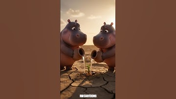 Two hippopotamus save onion tree from drying up by seeing water 💦🦛 #ai #save #animalstory #shortfeed