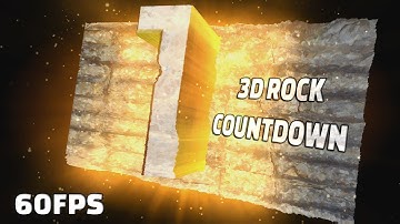 3D ROCK COUNTDOWN Numbers 60FPS Video with Sound